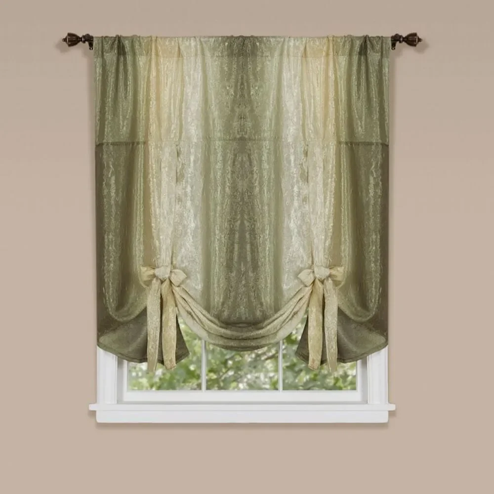 Designer Home Ombre Window Curtains, Modern Semi-Sheer Window Curtain Drape